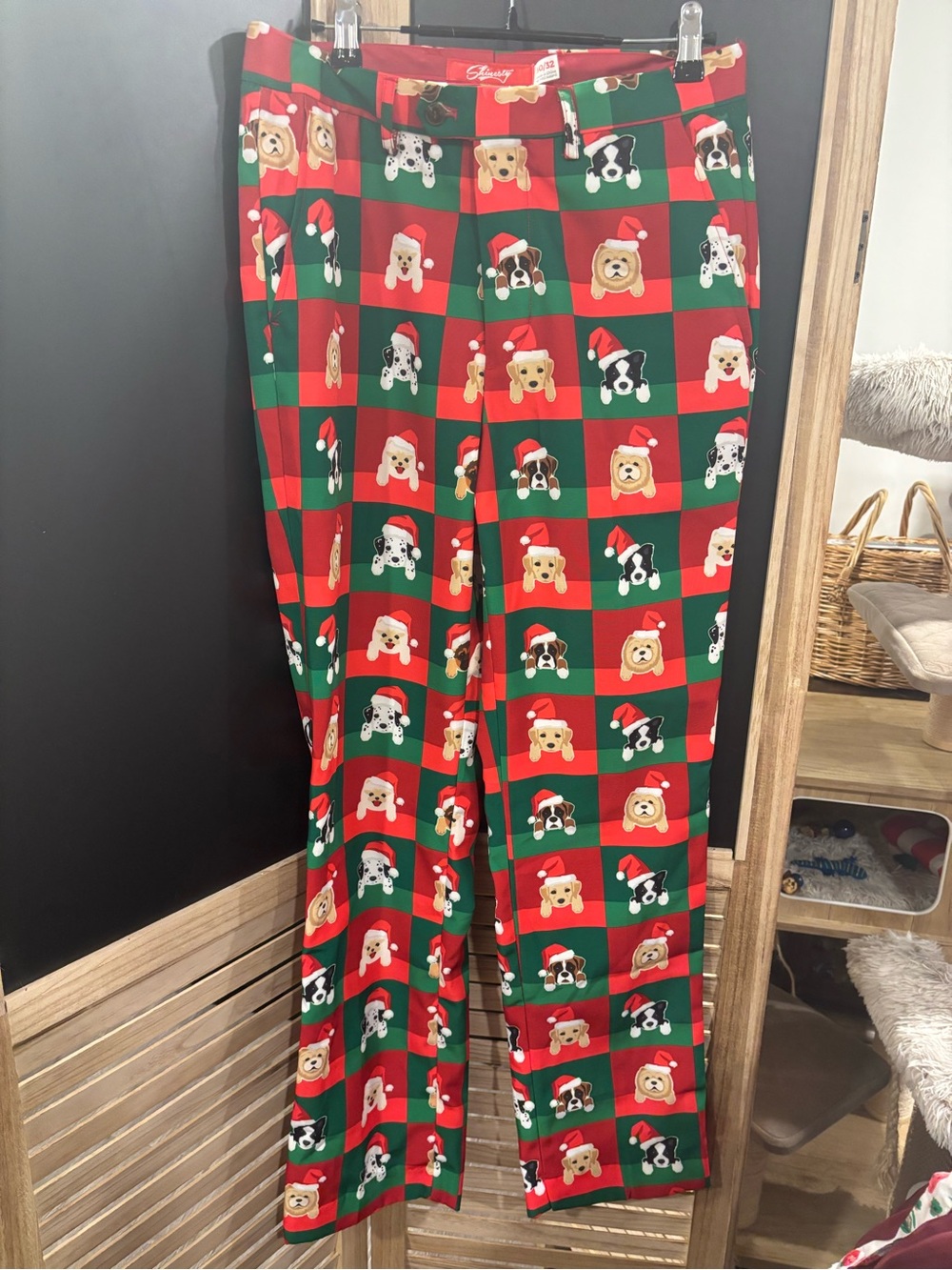 Festive Red & Green Women's Holiday Pants.